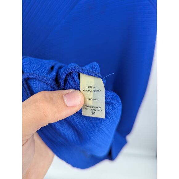 Calvin Klein Royal Blue Textured Sheath Dress Size 14 Timeless Classic Staple - Picture 4 of 4